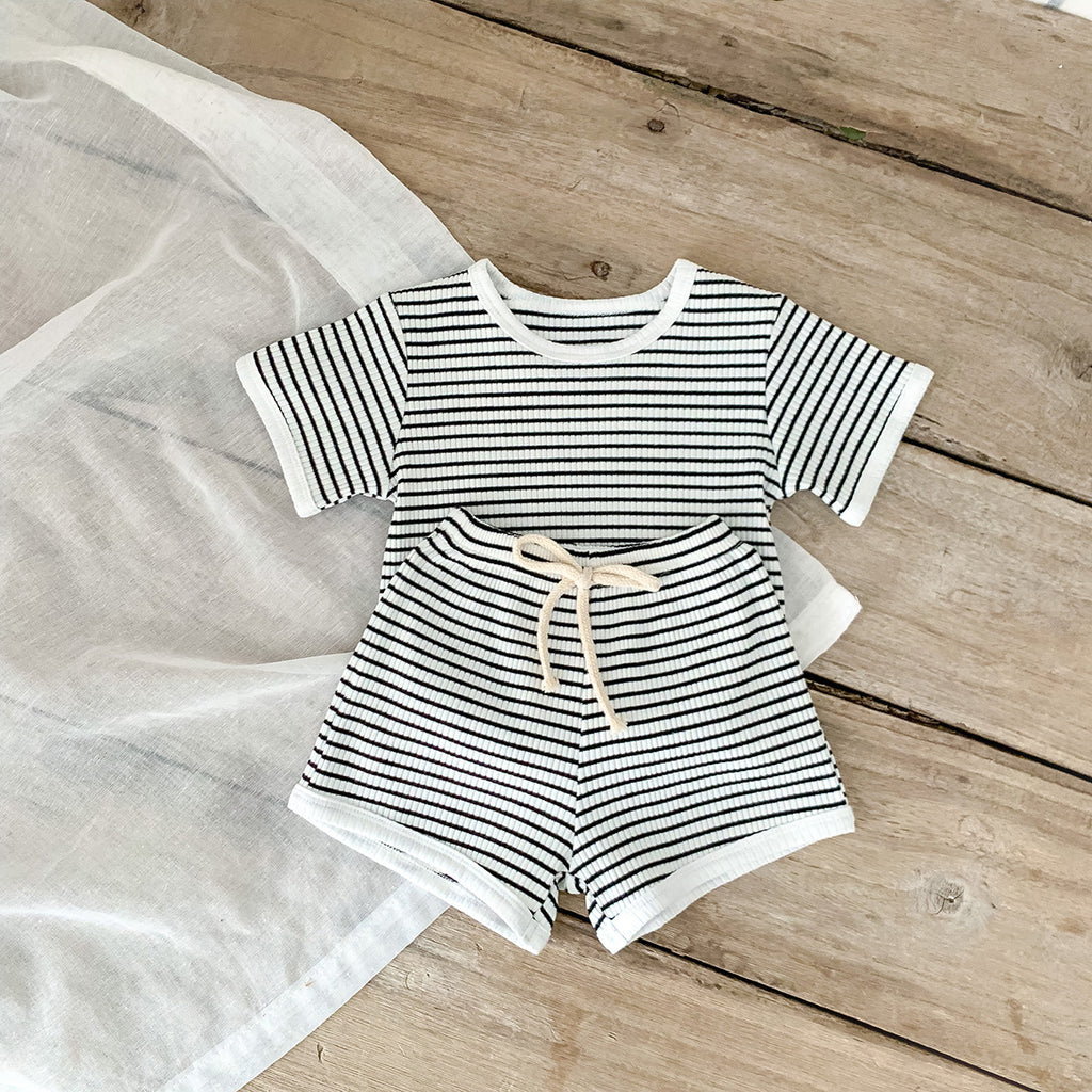 Playtime Ready Toddler Summer Striped Shorts Set